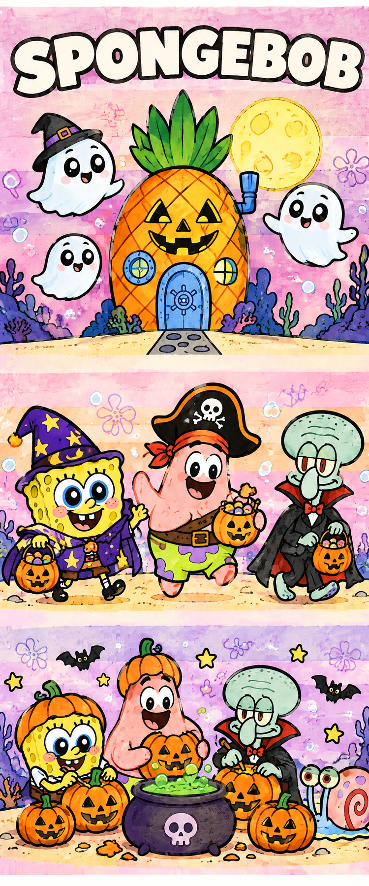 SpongeBob Bookmark Collection | 2x6 Glossy Double-Sided Bookmarks