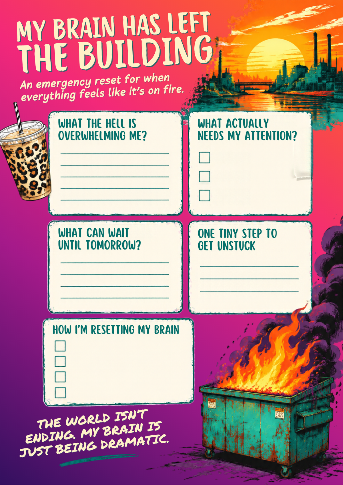2027 Dumpster Fire Planner | ADHD-Friendly Chaos & Life Organizer