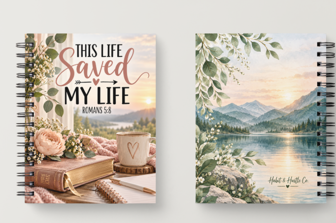 This Life Saved My Life – Romans 5:8 Christian Faith Journal | Habit & Hustle Co