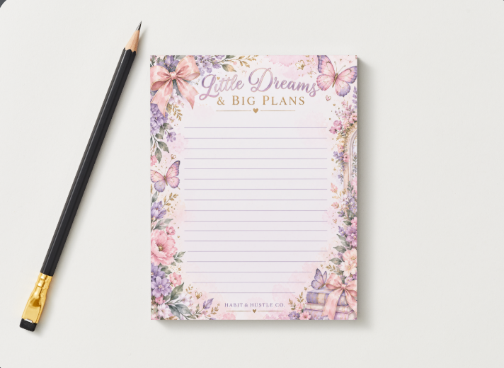 Dream Plan Hustle Bloom | Floral Notepad Collection – 4.25" × 5.5"