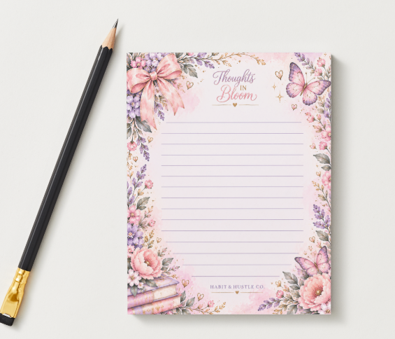 Dream Plan Hustle Bloom | Floral Notepad Collection – 4.25" × 5.5"