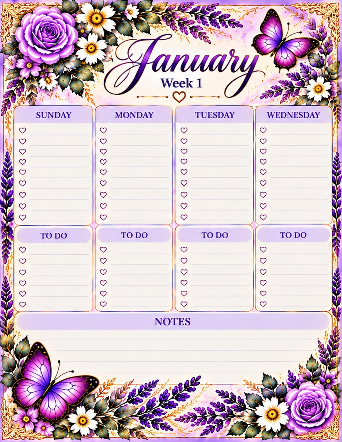 Lavender Dreams Planner