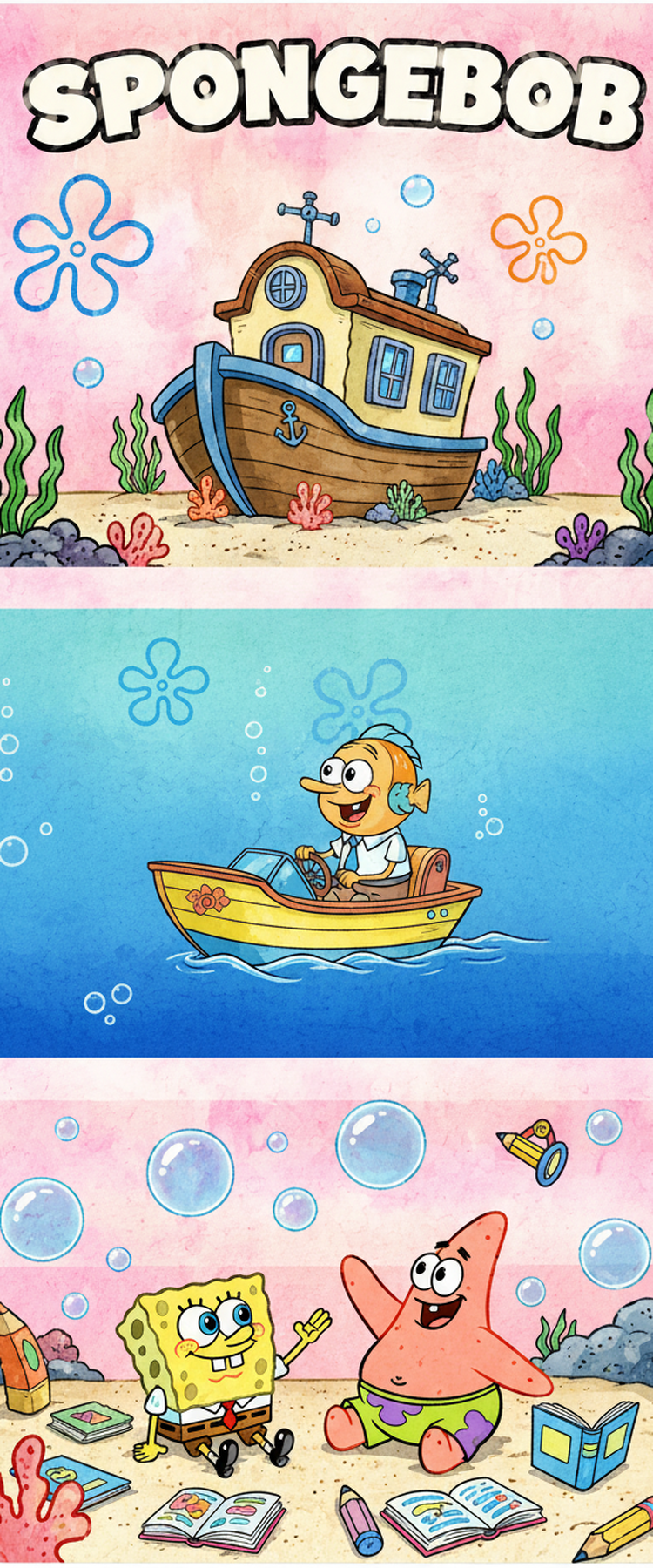 SpongeBob Bookmark Collection | 2x6 Glossy Double-Sided Bookmarks