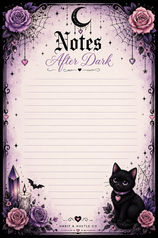 Midnight Intentions | Gothic Notepad Collection