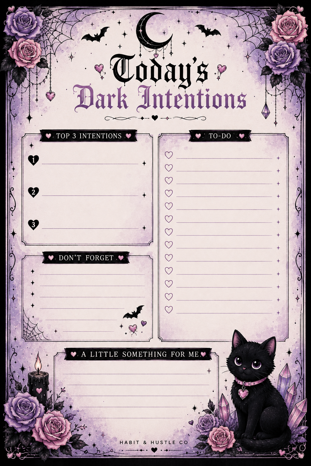 Midnight Intentions | Gothic Notepad Collection