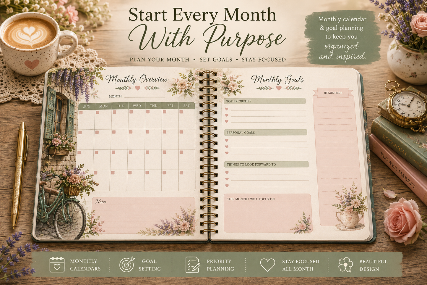 Morning Coffee & Plans | Cozy Cottage Planner