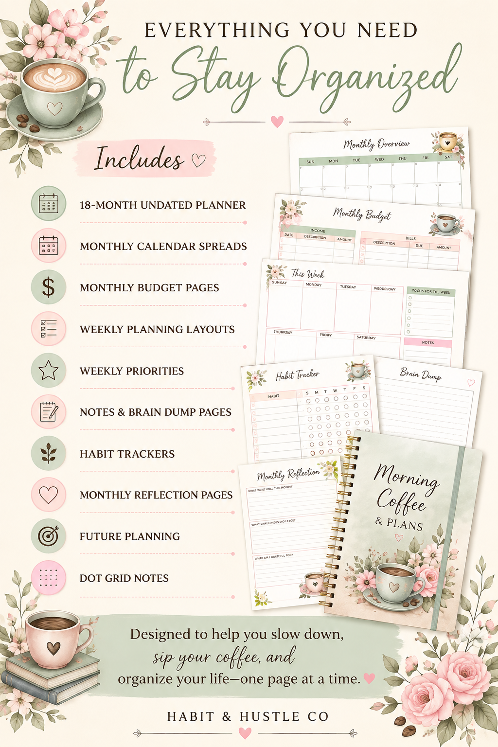 Morning Coffee & Plans | Cozy Cottage Planner