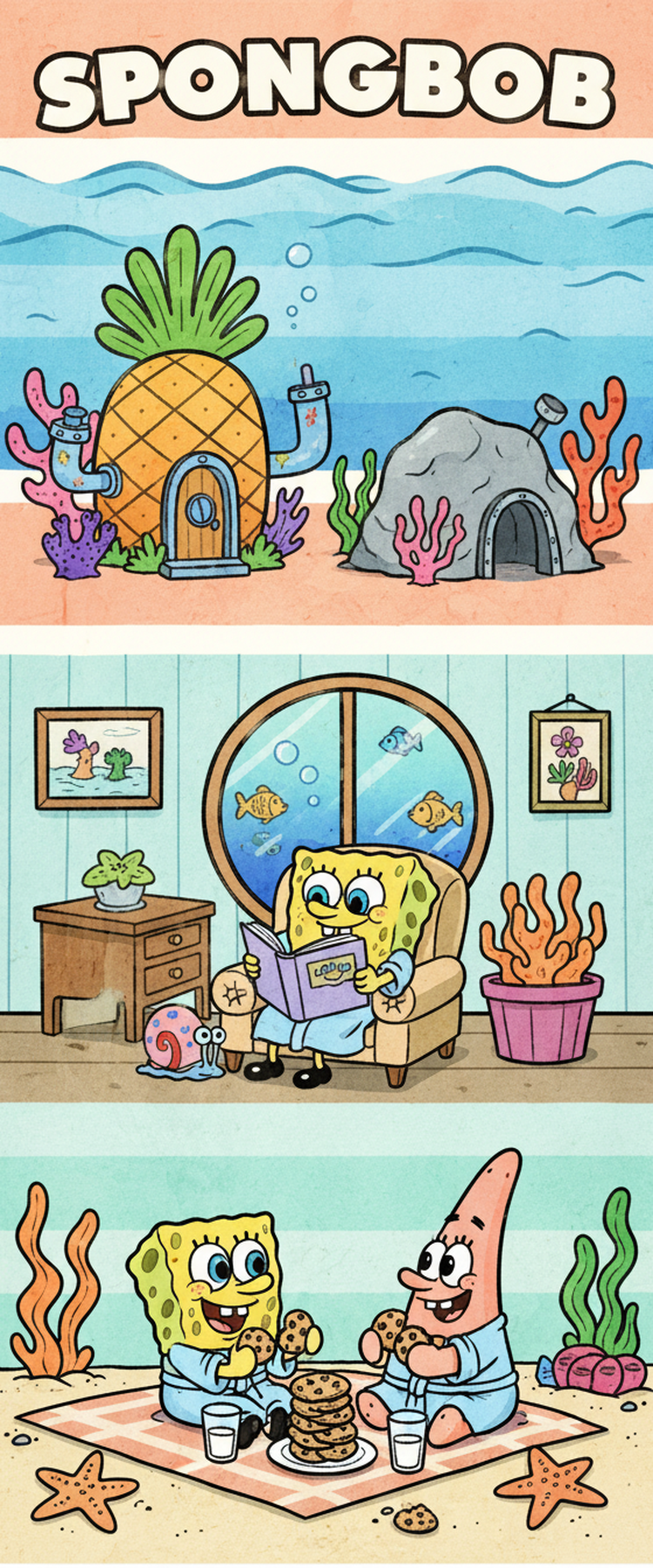 SpongeBob Bookmark Collection | 2x6 Glossy Double-Sided Bookmarks