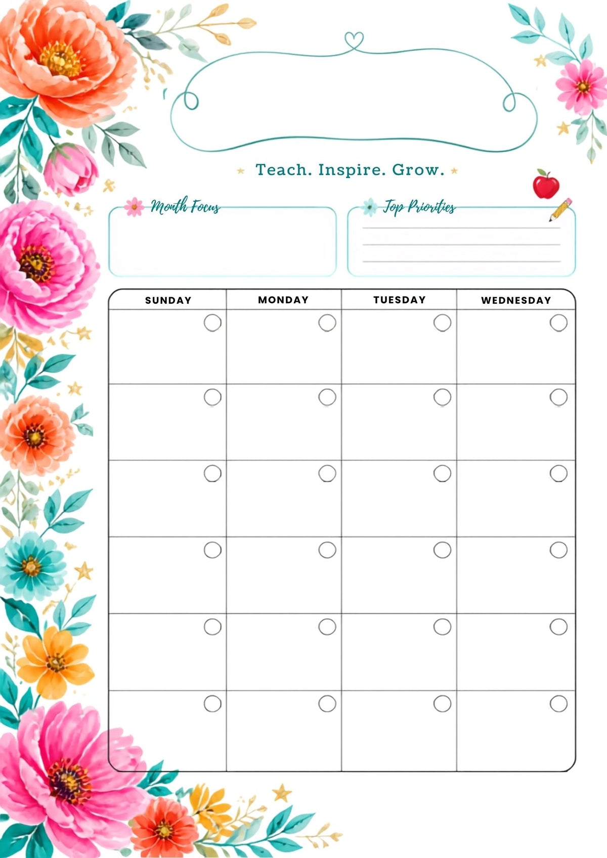 Teacher's Bloom Lesson Planner | 2026–2027 Academic Planner