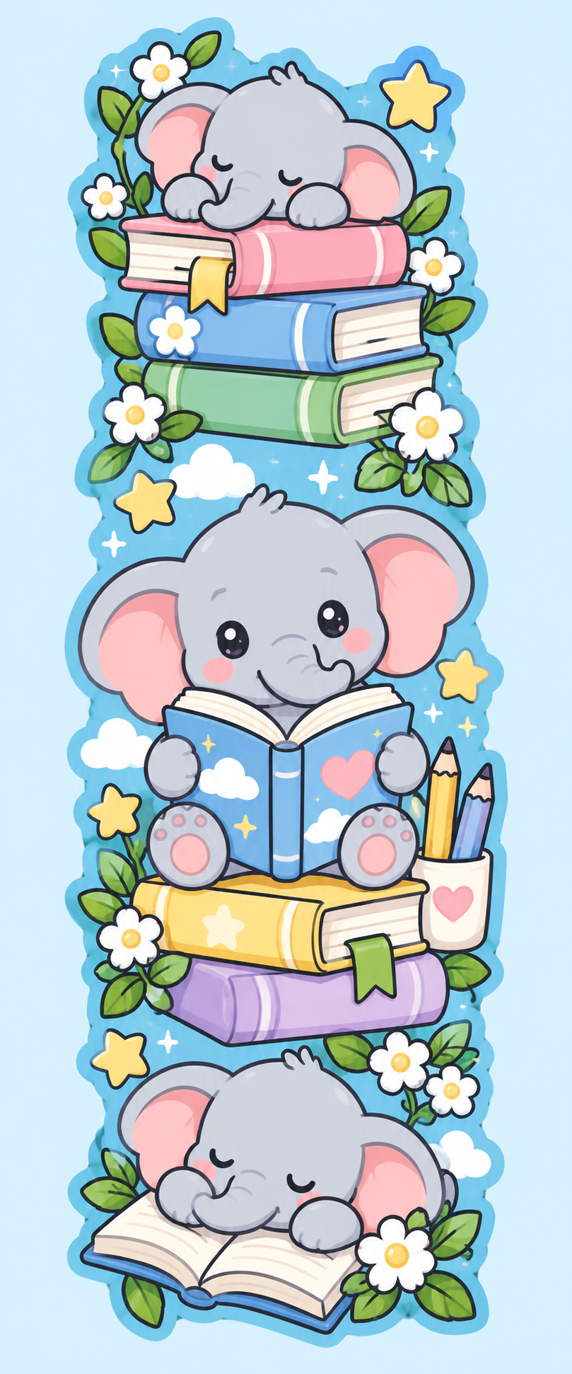 Whimsical Book Buddies Collection | 2 × 6 Bookmarks