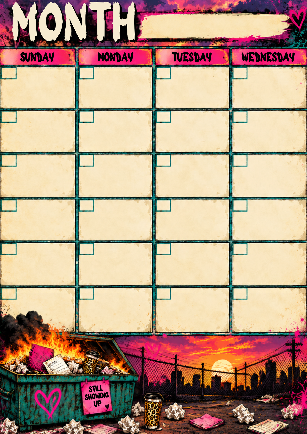 2027 Dumpster Fire Planner | ADHD-Friendly Chaos & Life Organizer