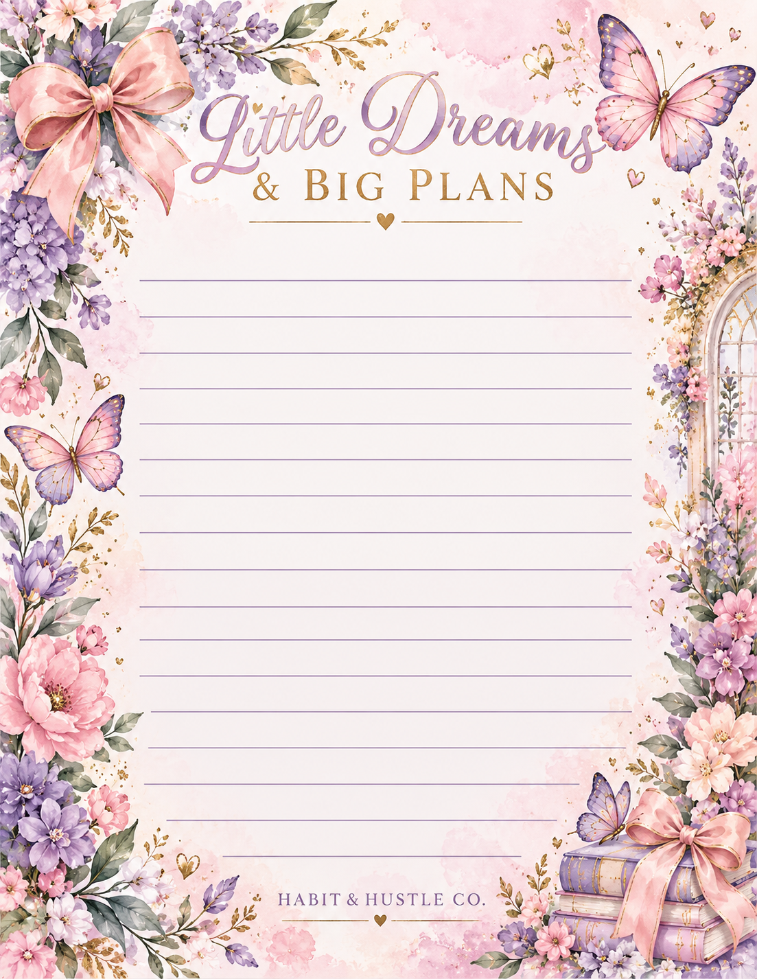 Dream Plan Hustle Bloom | Floral Notepad Collection – 4.25" × 5.5"
