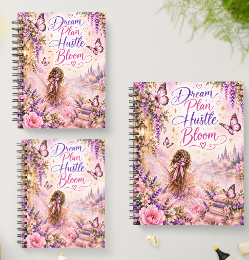 Dream Plan Hustle Bloom | Fairy-Inspired Notebook – Hardcover or Softcover