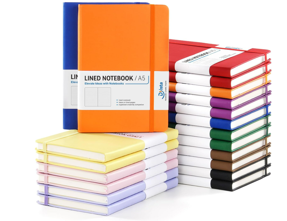 A5 Lined Hardcover Notebook – 10 Color Options