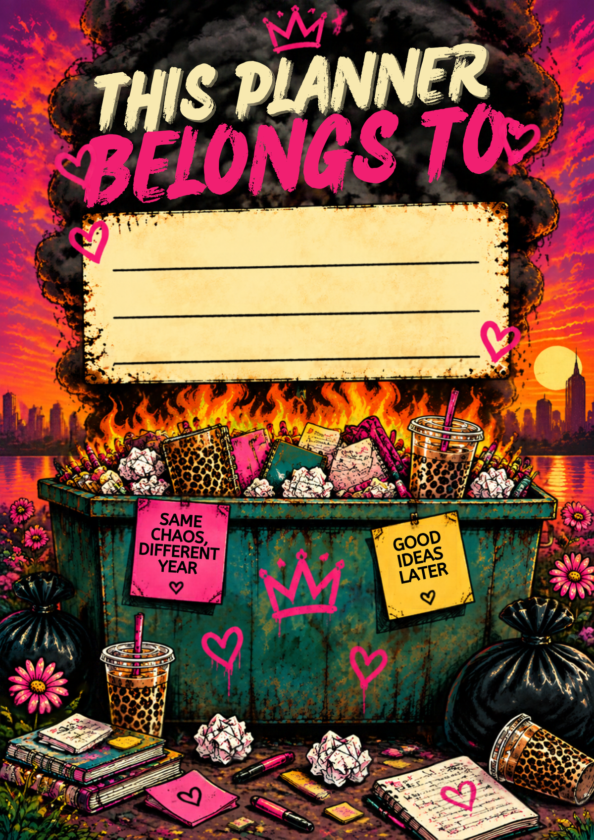 2027 Dumpster Fire Planner | ADHD-Friendly Chaos & Life Organizer