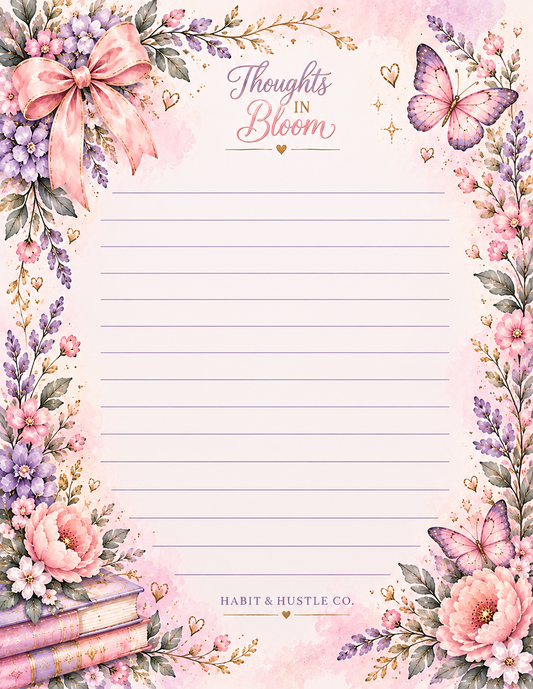 Dream Plan Hustle Bloom | Floral Notepad Collection – 4.25" × 5.5"