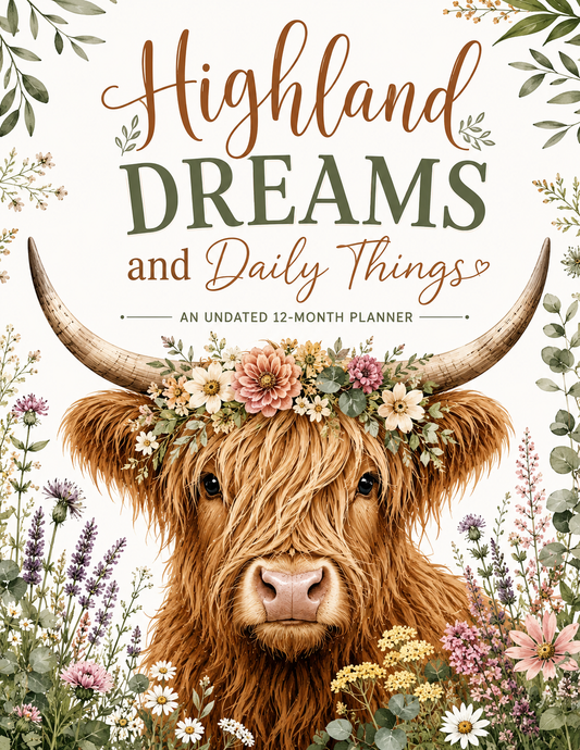 Highland Dreams & Daily Things — 2027 Planner 🐮🌸